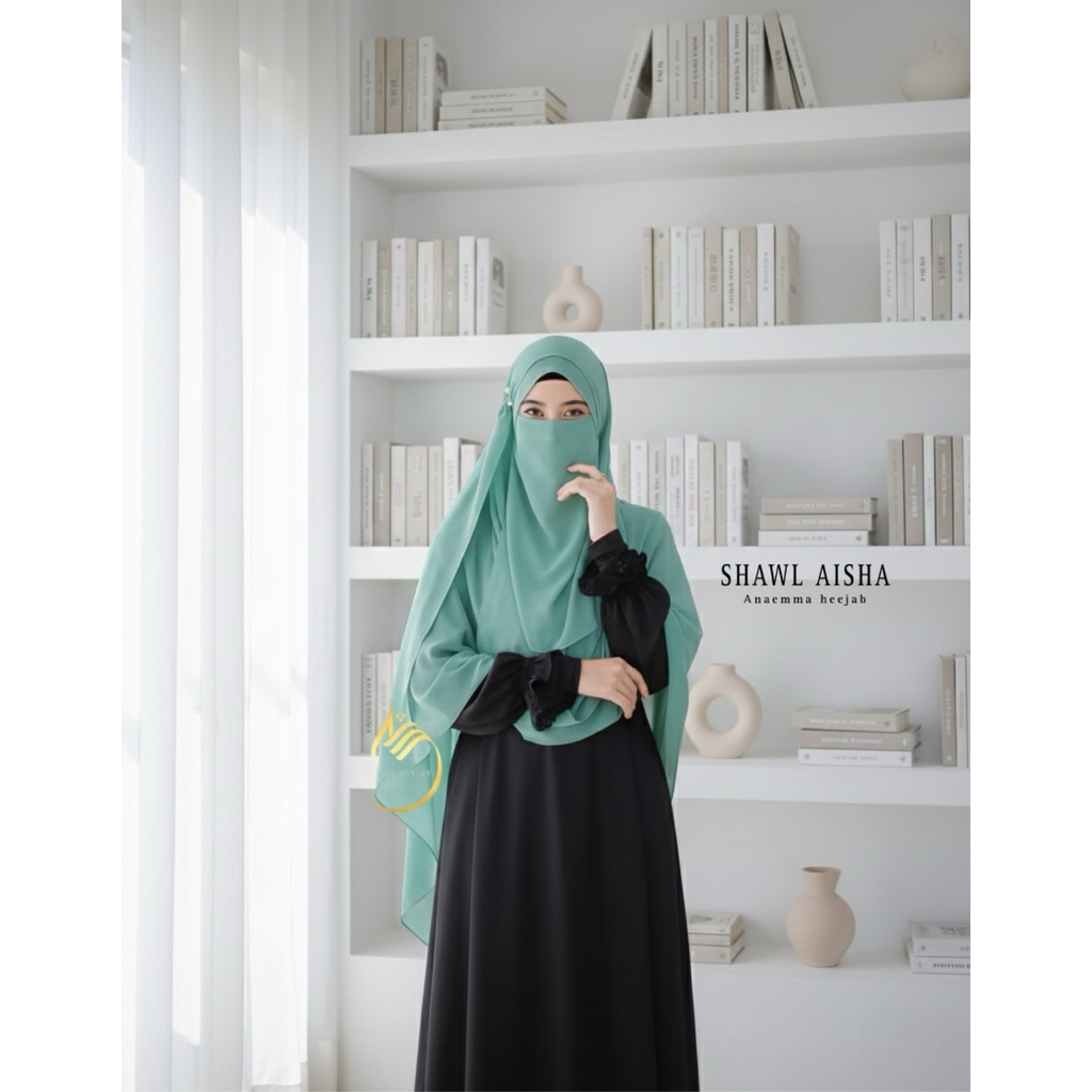 Jilbab Pashmina Instan Jumbo Aisha – Free Cadar | Shawl Hijab Kekinian