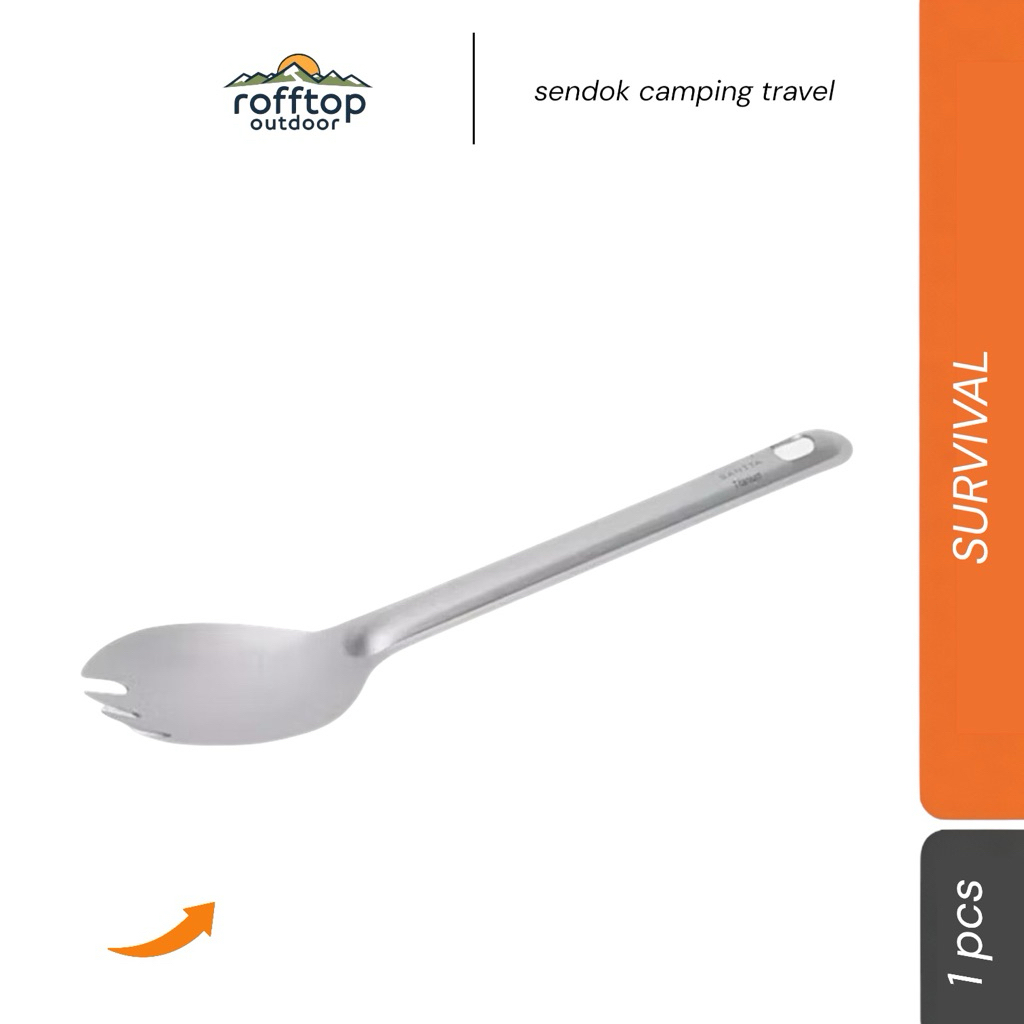 Taffsport Spork Alat Makan Outdoor rooftop / Camping sendok Titanium Long Handle Cutlery - SC116 - G