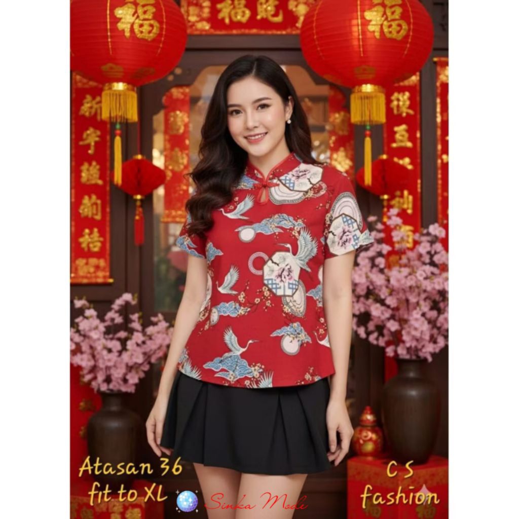 Cheongsam batik blouse Sincia Imlek