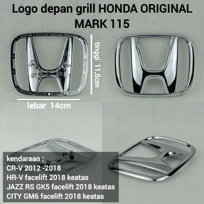EMBLEM LOGO GRIL DEPAN HONDA MARK 115 ORIGINAL CRV HR-V JAZZ RS GK5 HONDA CITY GM6