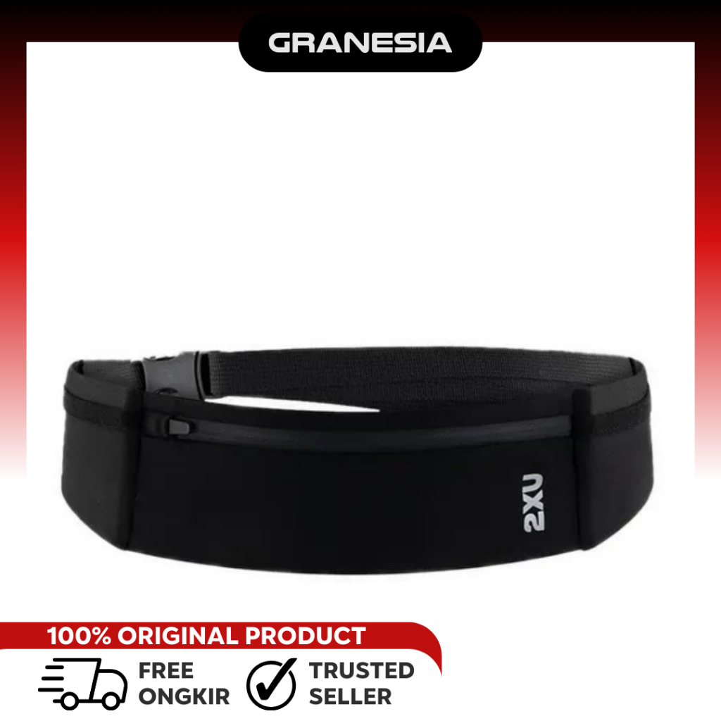 Tas Pinggang Olahraga Unisex 2XU Run Belt UQ7270GBB| Tas Pinggang Olahraga Lari Pria Wanita
