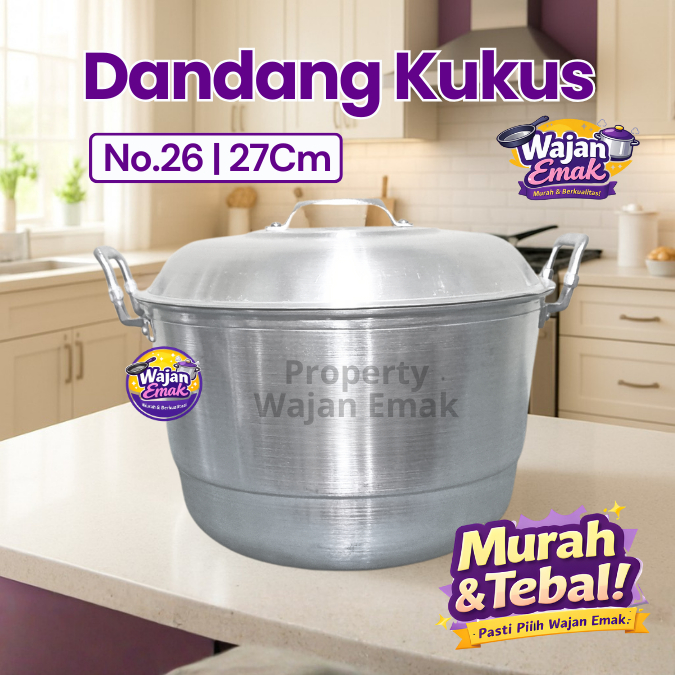 Dandang Penanak Nasi No.26 | 27cm / Soblok / Langseng Alumunium Super tebal