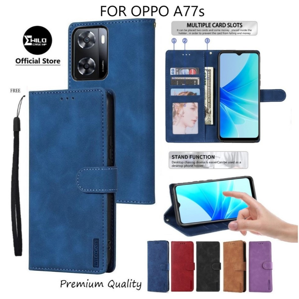Flip Case Oppo A77s Case Wallet Kulit Casing Dompet Case Wallet Leather Flip Case Oppo Oppo A77s Cas