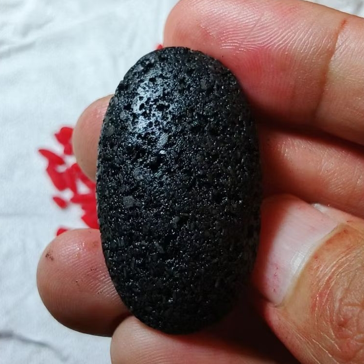 Batu alam batu petir warna hitam polos ori