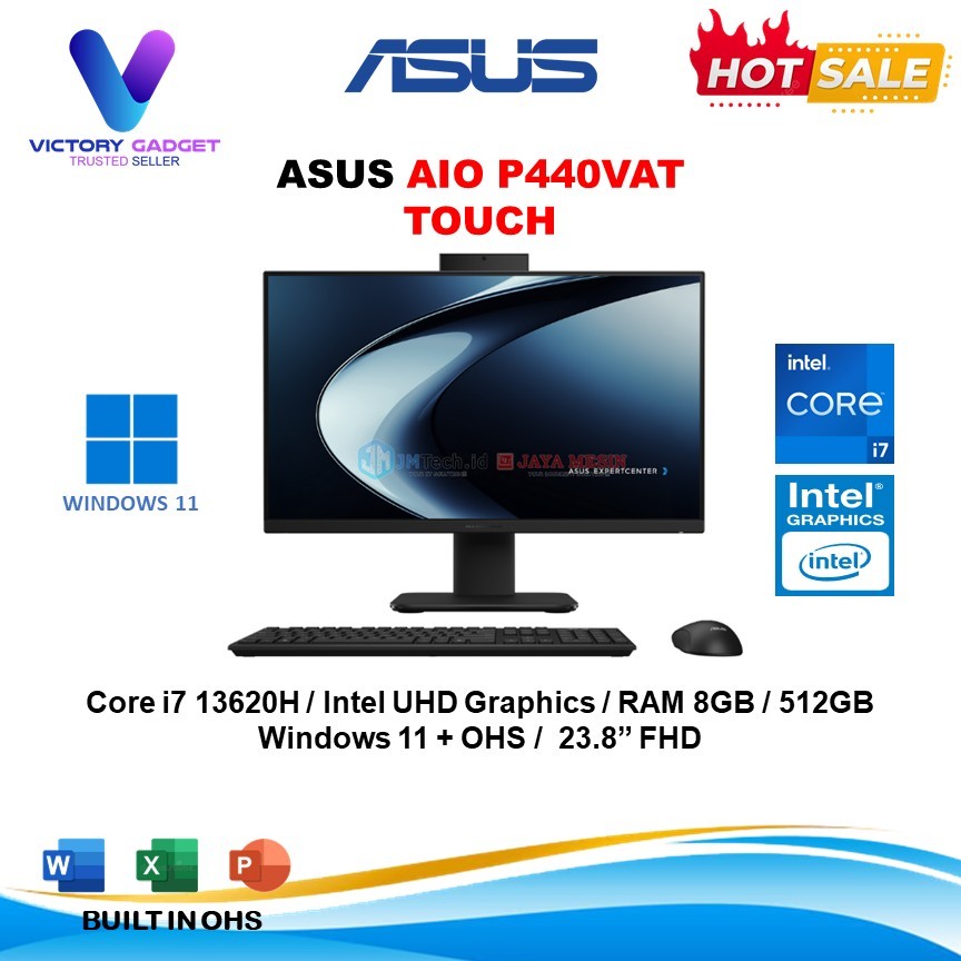 ASUS AIO P440VAT Touch i7 13620H 8GB 512GB W11 OHS 23.8FHD PC All In One