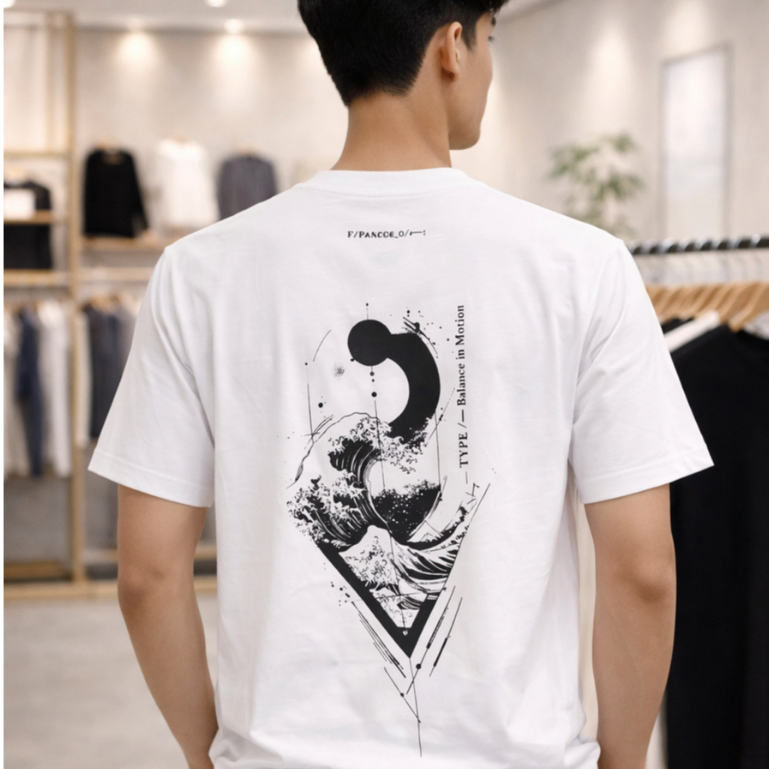 Forbidden Pearce Tshirt - Balance in Motion - White