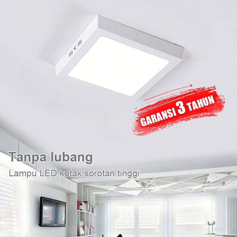 Lampu LED Kotak Lampu Plafon Kotak Super Tipis Lampu Hemat Energi Cocok untuk Dekorasi Rumah