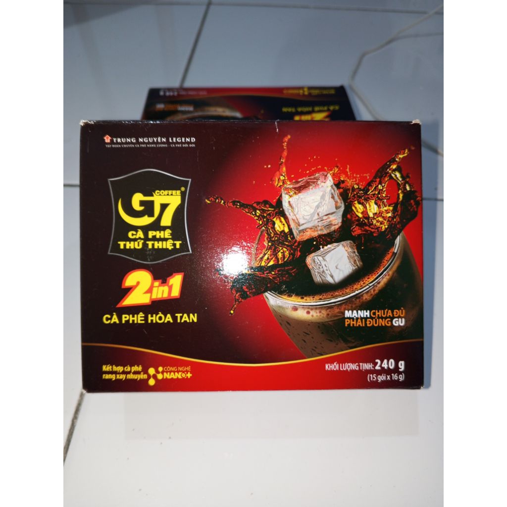 G7 2 in 1 Vietnamese Instant Coffee Trung Nguyen 15 Sachet Original