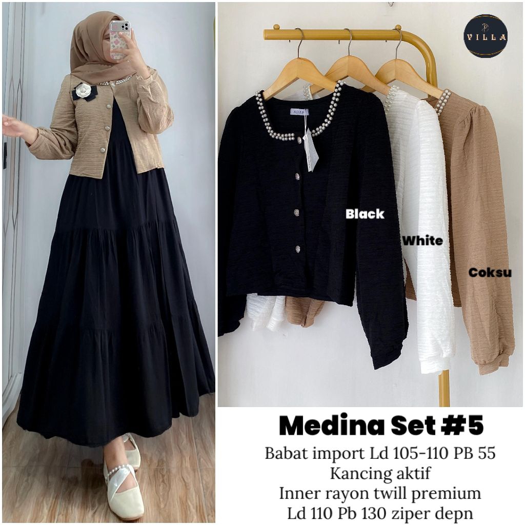 MEDINA DRESS SET OUTER#5 BAHAN BABAT MIX RAYON TWILL