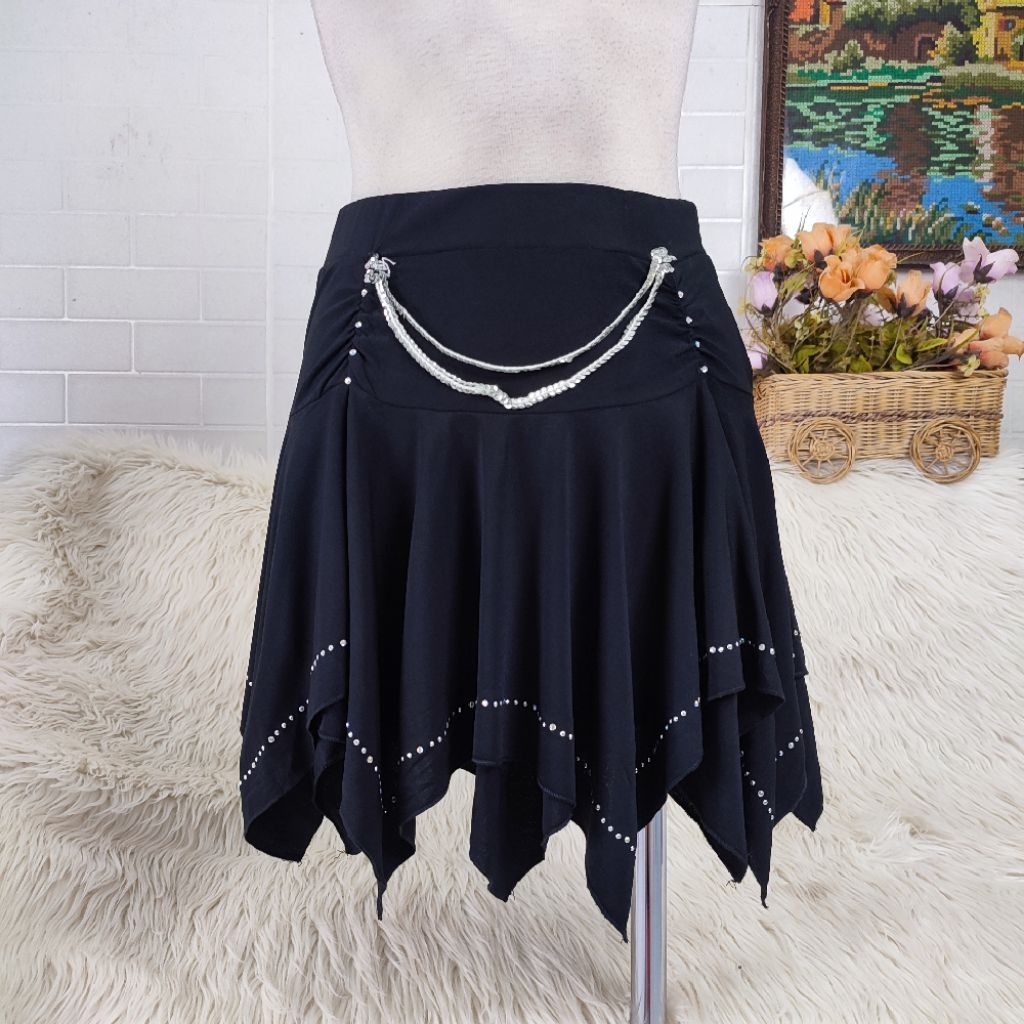 mini skirt asimetris rok hitam asimetris rok hitam flare skirt