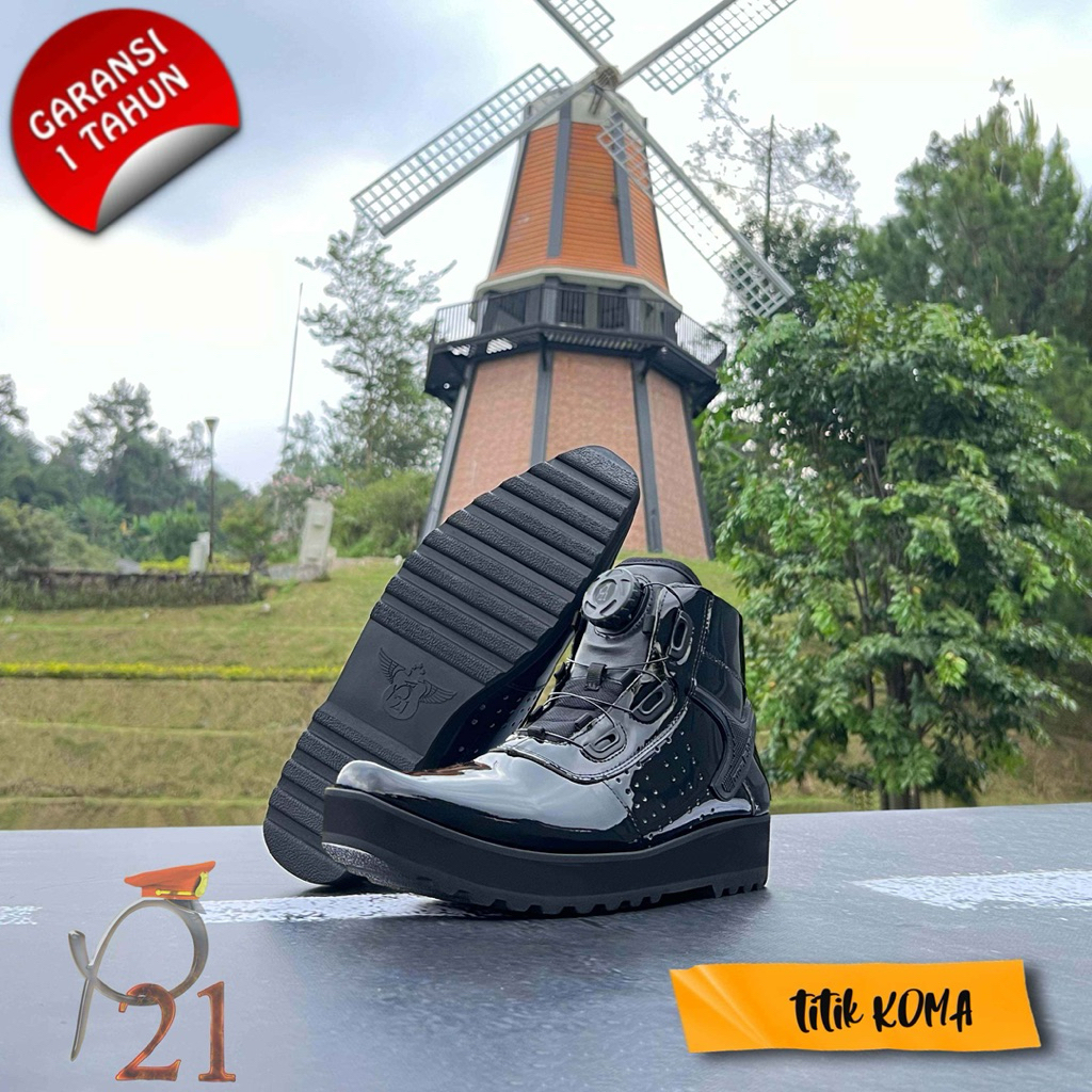 SEPATU P21-SEPATU PDL LANTAS TITIK KOMA/SEPATU PRIA/ SEPATU TALI PUTAR/ SEPATU POLISI/ SEPATU PDH PO