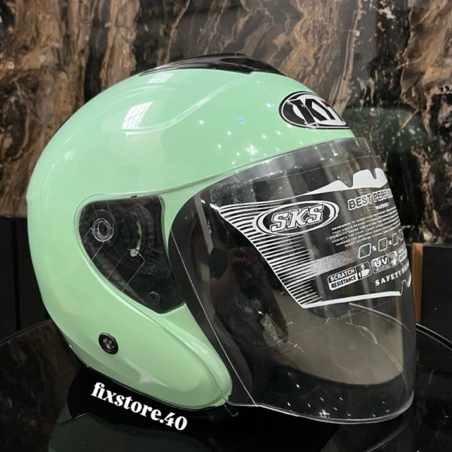 helm KYOTO SKS halfface SNI dan berkualitas warna hijau tosca