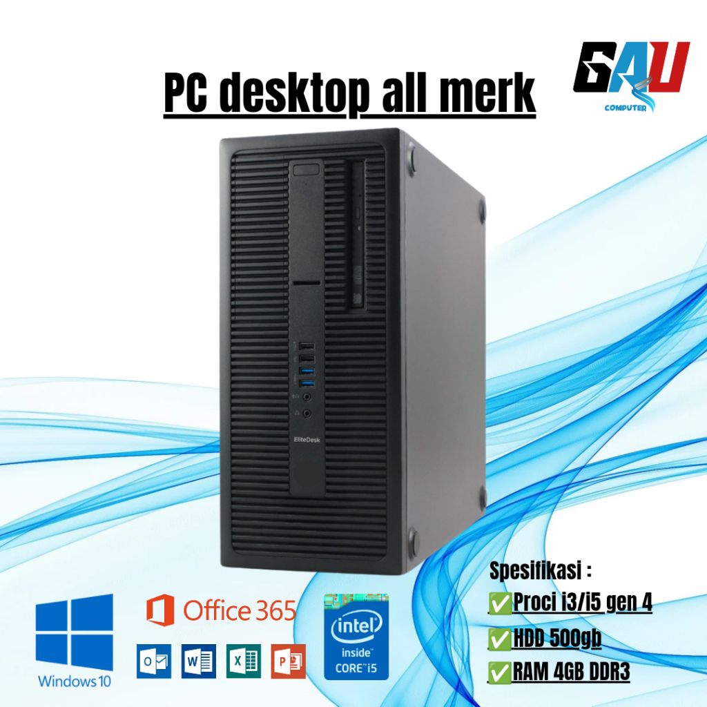 PC Built Up Core i5 Gen4 | PC Kantor / Sekolah | Siap Pakai | Merk Random