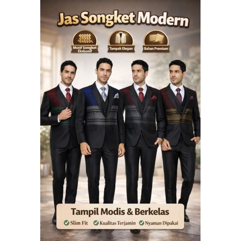 JAS ULOS PRIA MODERN JAS ADAT BATAK ELEGAN UNTUK ACARA WEDDING DAN  ACARA FORMAL
