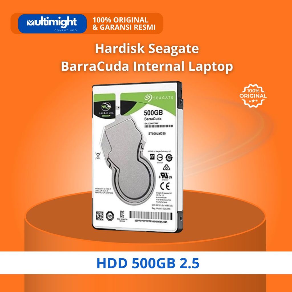 Hardisk Seagate BarraCuda Internal Laptop HDD 500GB 2.5 Original