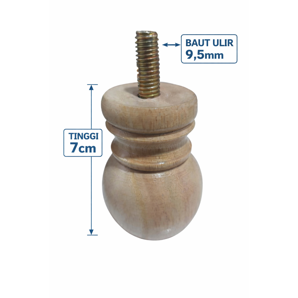 KAKI SOFA FURNITURE KAYU 7 CM – KAKI SOFA / MEJA / LEMARI MODEL BUBUT KLASIK