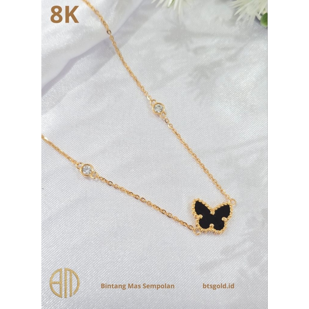 Kalung Jedar Variasi Butterfly Permata Emas Asli