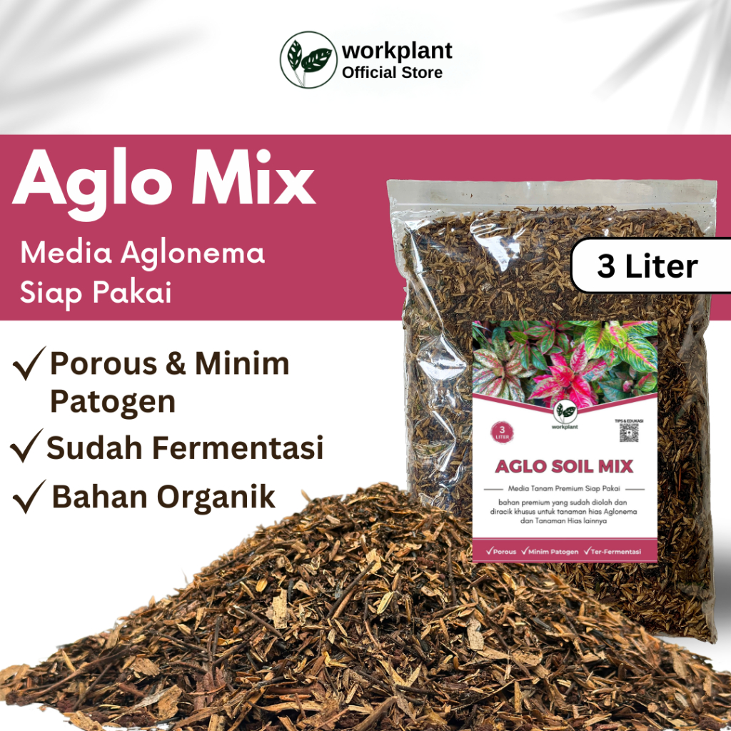 Workplant - Aglo Mix Media Tanam Aglonema Fermentasi Anti Lonyot & Busuk Akar
