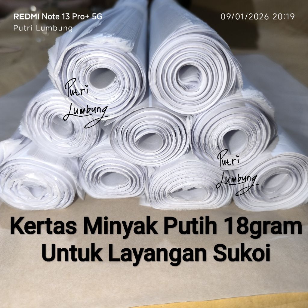 Kertas Minyak Putih Polos Untuk Layangan 18gsm 100 lembar Kertas Untuk Layangan Sukhoi - Putri Lumbu