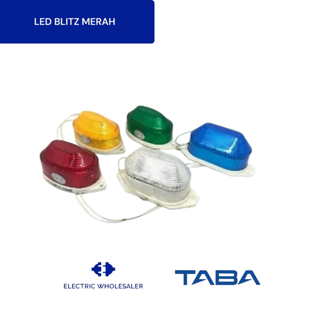 Lampu Blitz Strobe Oval Flash Lamp 220V Lampu Kedap Kedip - Merah