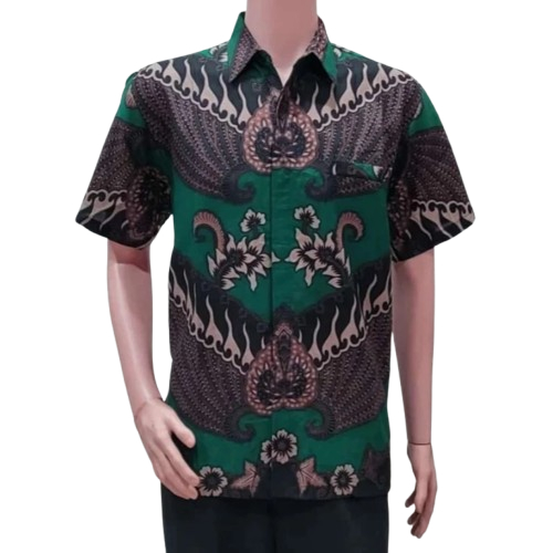 HEM BATIK HIJAU BIGSIZE KEMEJA BATIK JUMBO HIJAU