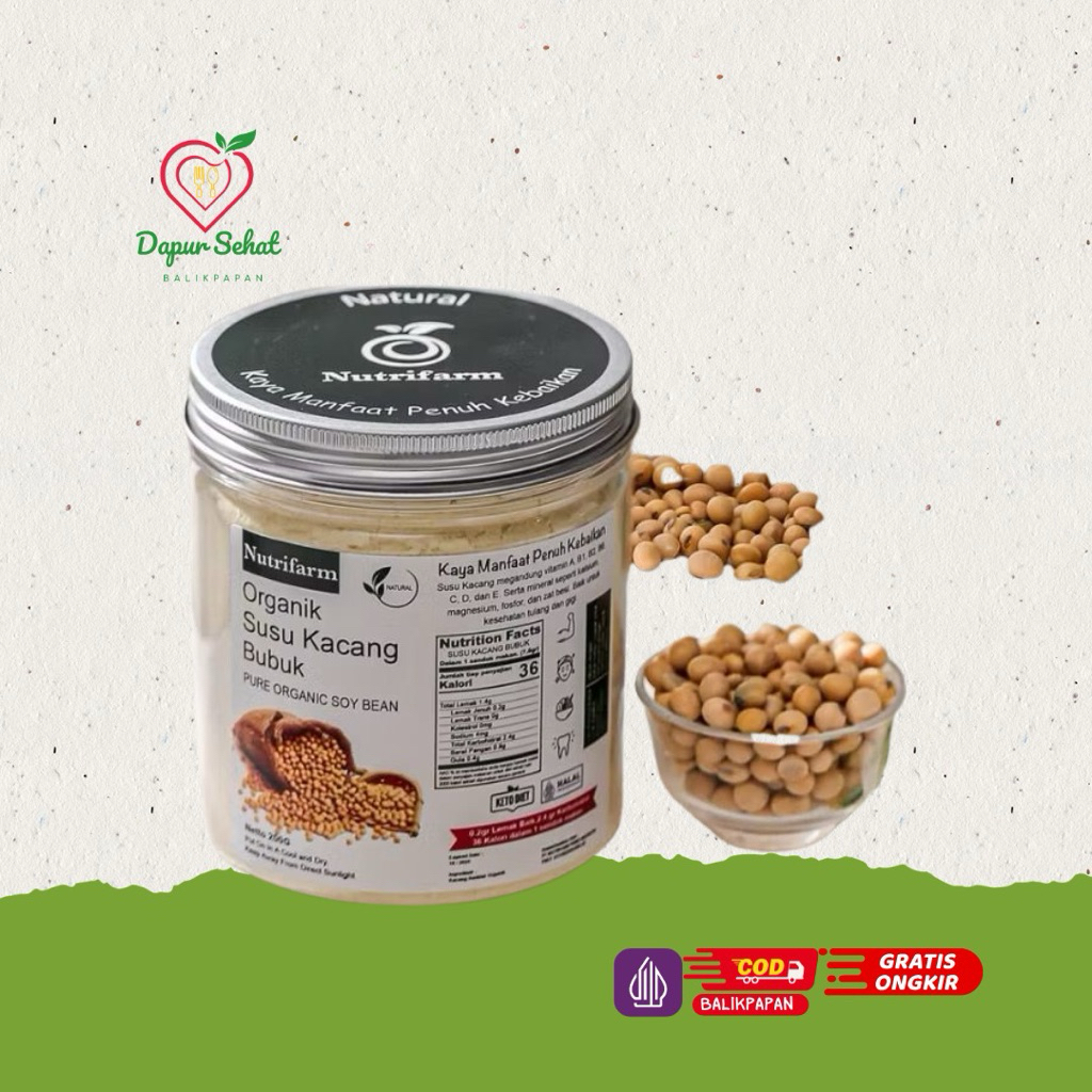 NUTRIFARM SUSU KACANG KEDELAI SANGRAI 200gram ORIGINAL / SUSU KEDELAI MURNI / SUSU KEDELAI PREMIUM /