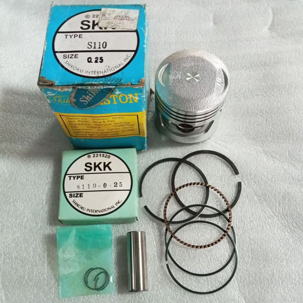 piston sett piston komplit, OV/OS 0.25 HONDA S110 S-110 BENLY.