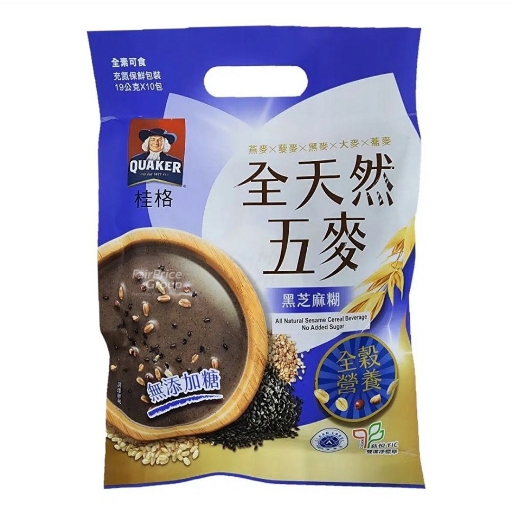 quaker taiwan oatmeal isi 10 sachet - black sesame