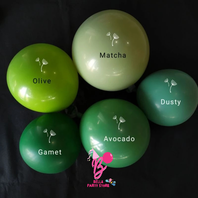 balon 12" doff thema safari dinosaurus hutan ulang tahun hijau gelap hijau gamet botol retro hitam g