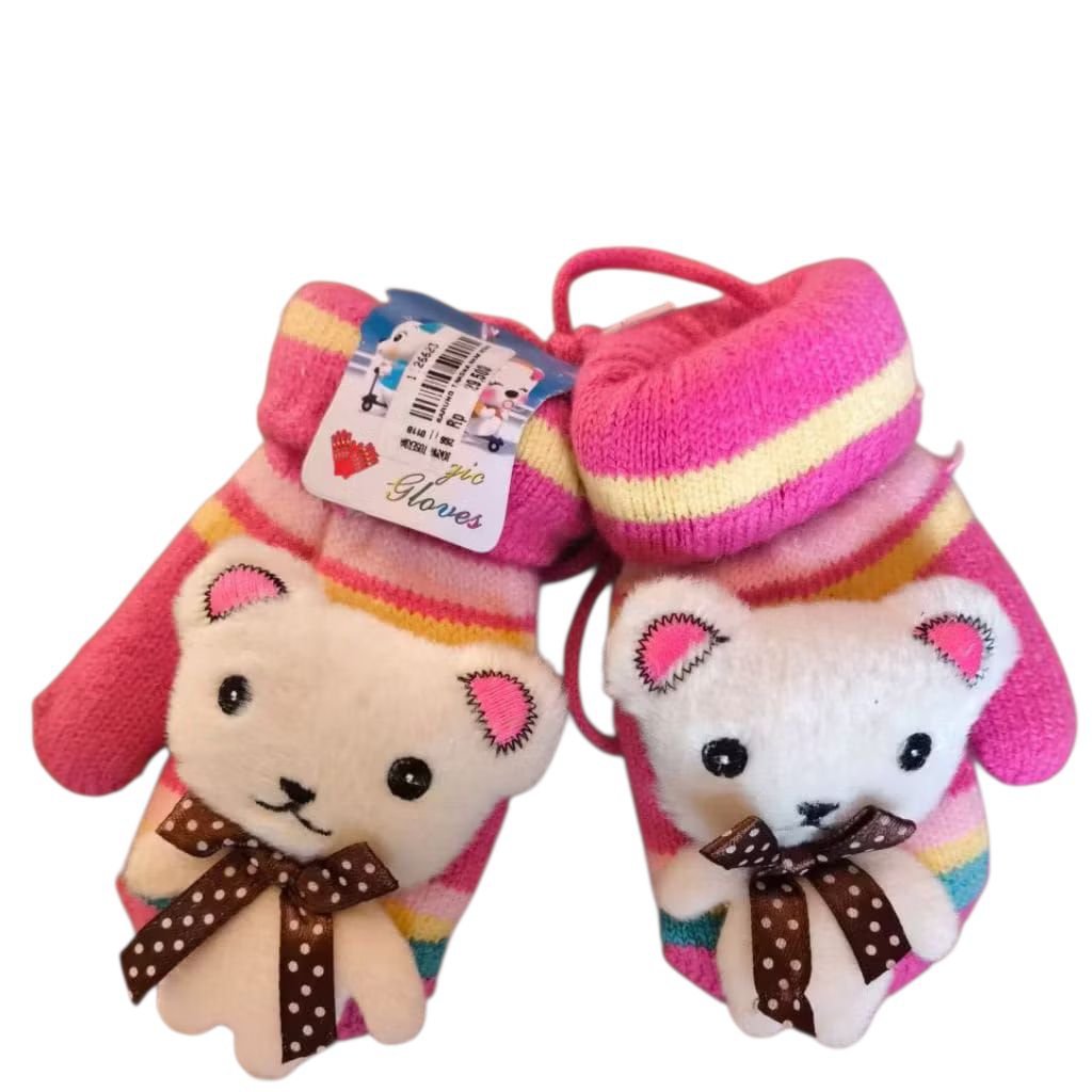Sarung tangan anak perempuan boneka rajut