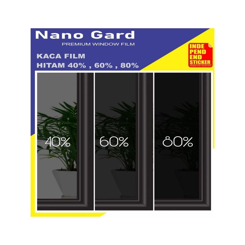 Stiker Kaca Film Jendela Rumah Sticker Kaca Film Mobil Riben Hitam Kegelapan 40% 60% 80%