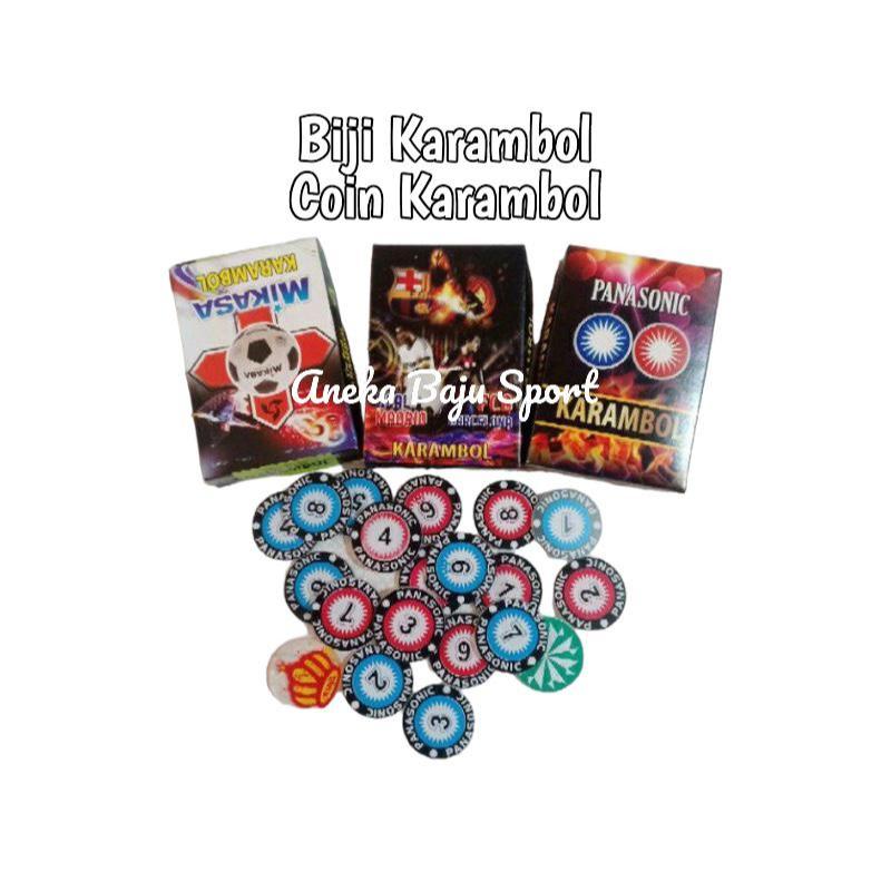 [12 Set] Biji Karambol Coin Karambol Bola Karambol Karambol / Koin Karambol