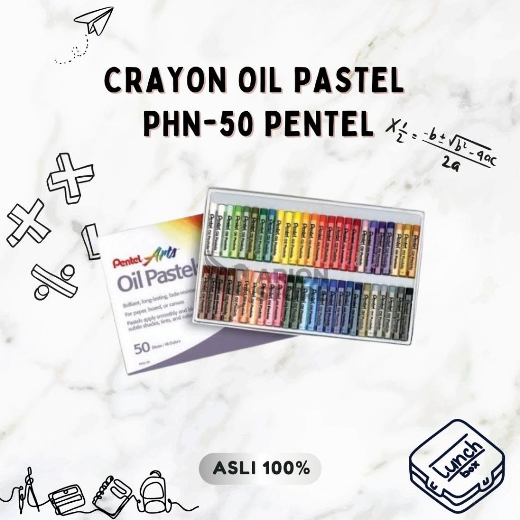 [ARION STORE] Crayon Pentel PHN-50 Warna / Crayon Pentel 50 warna [SET]