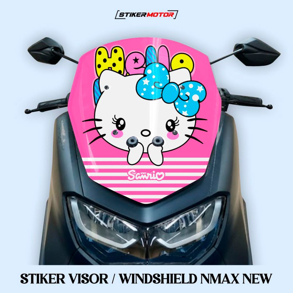 Stiker Winshield Nmax New Motif Hello Kitty Cute Kawai Bahan Anti Air Sudah Dilaminasi Banyak Varias