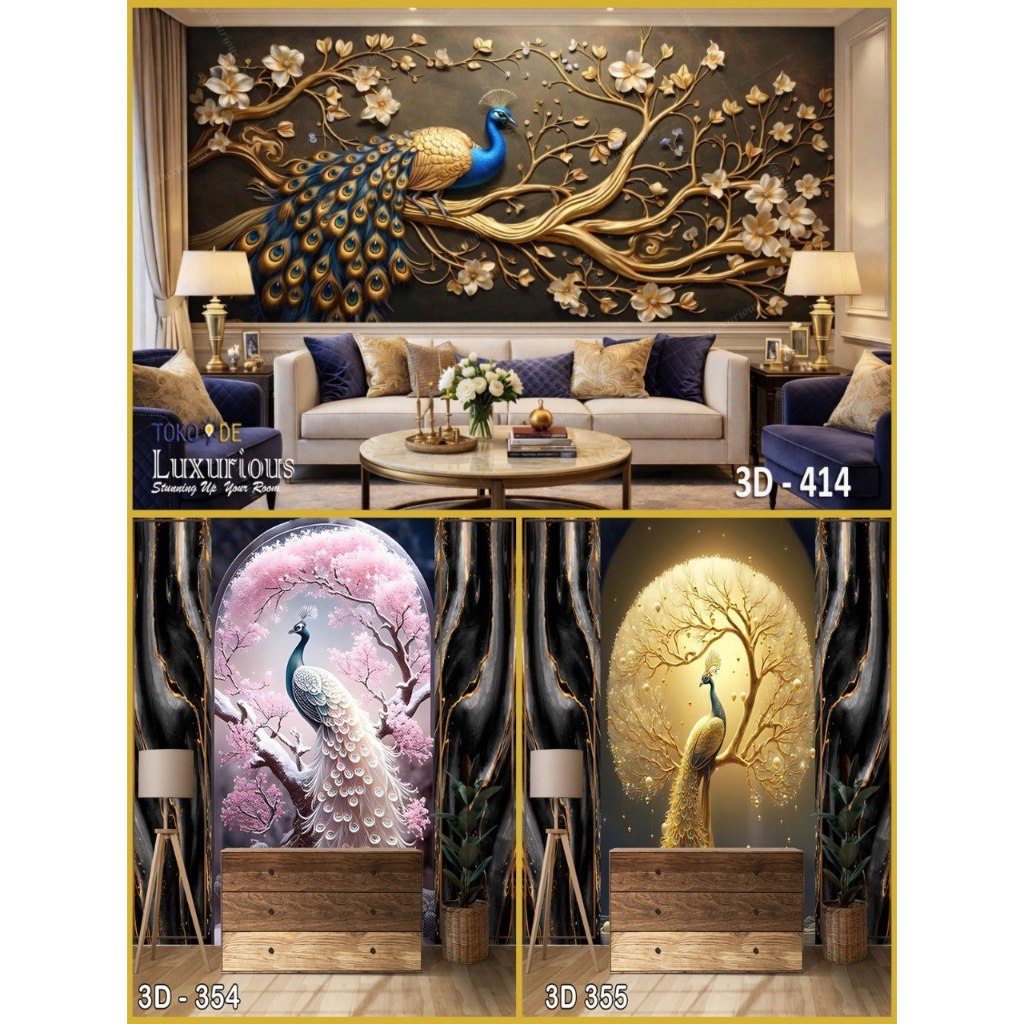 3D Wallpaper Custom Wallpaper 3D Wallpaper Merak Wallpaper Burung 3D Motif 3D Ver 2