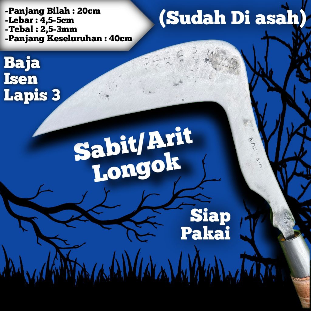 Sabit/Arit Model Longgok Untuk Cari Rumput Atau Ngarit Padi