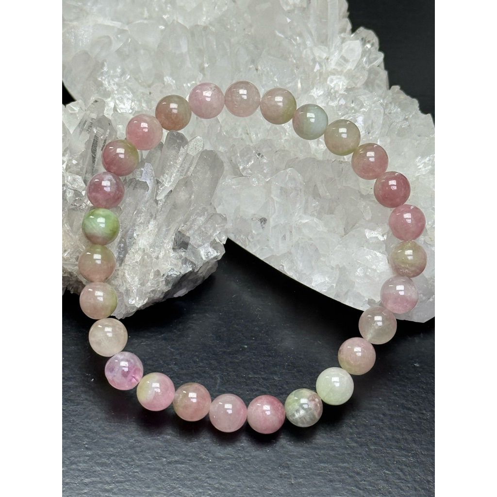 gelang crystal watermelon tourmaline 6mm with certificate