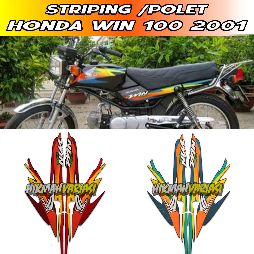 Striping Stiker Honda win100 tahun 2001 2002 / lis bodi motor win 100 2001 COD