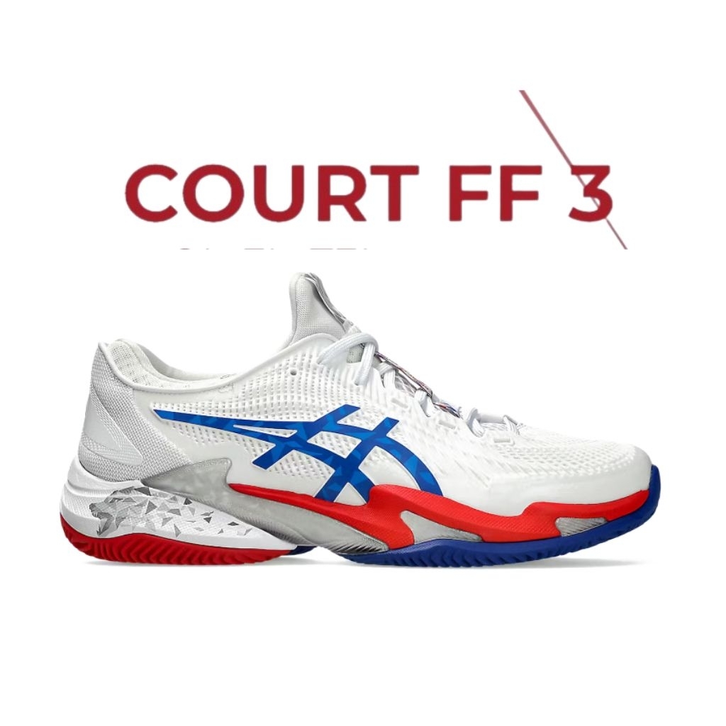 Sepatu Tenis Lapangan Court Ff 3 Novak White Asics Blue