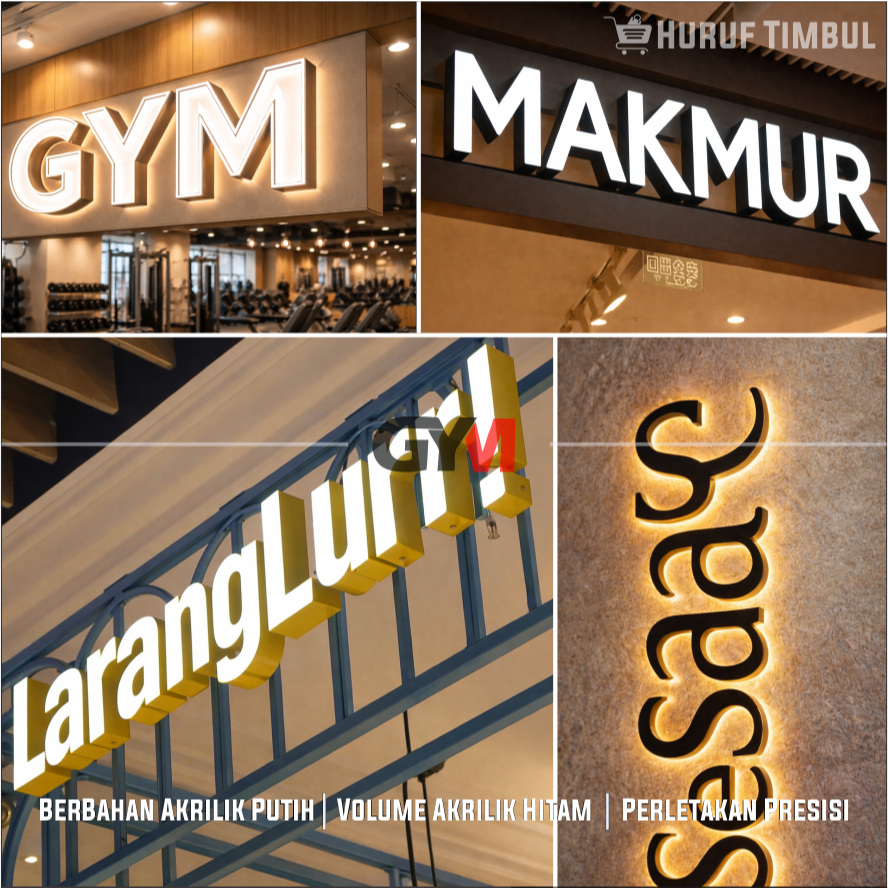 Huruf Timbul Akrilik Huruf Timbul Akrilik Nyala LED Letter Signage Sign Toko Akrilik 2mm | Papan Nam