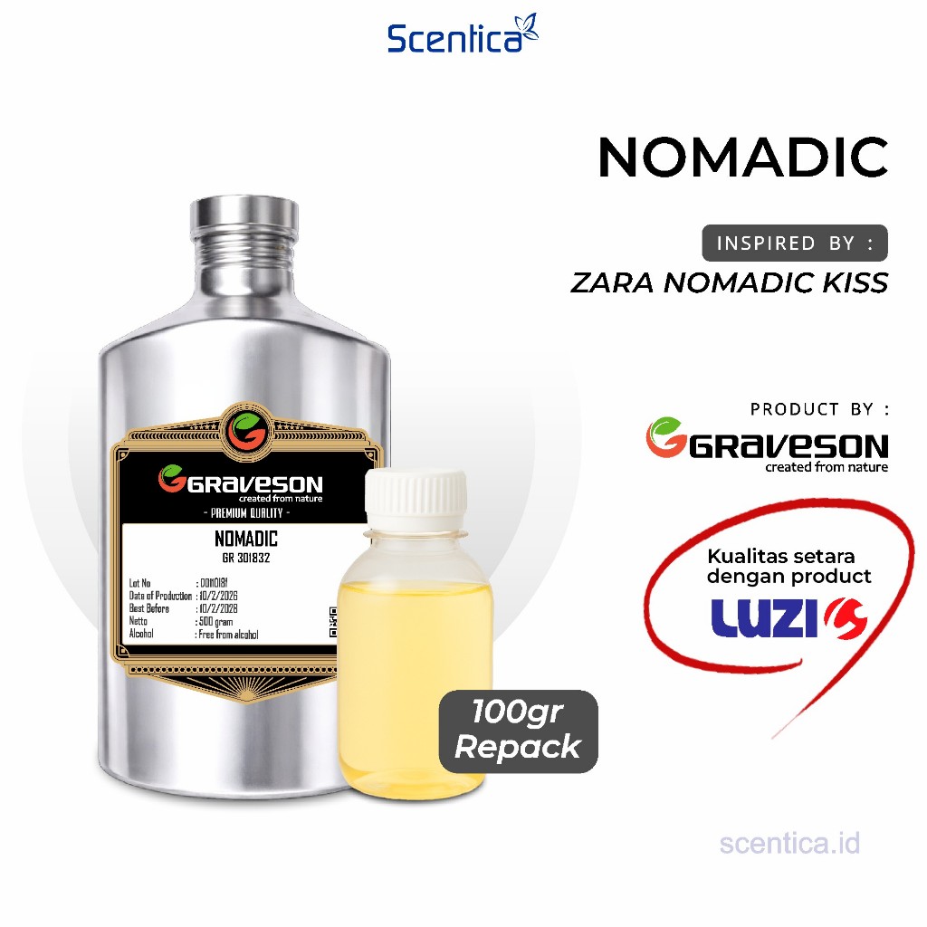 NOMADIC PRODUCT BY GRAVESON INSPIRED BY NOMADIC KISS KEMASAN REPACK 100GR