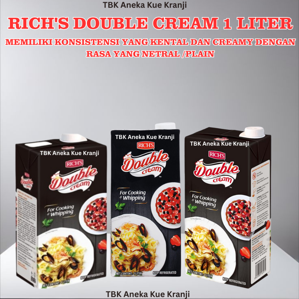 RICH'S DOUBLE CREAM 1 LITER RASA YANG NETRAL /PLAIN | RICHS DOUBLE CREAM 1LITER | RICHS FOR COOKING 