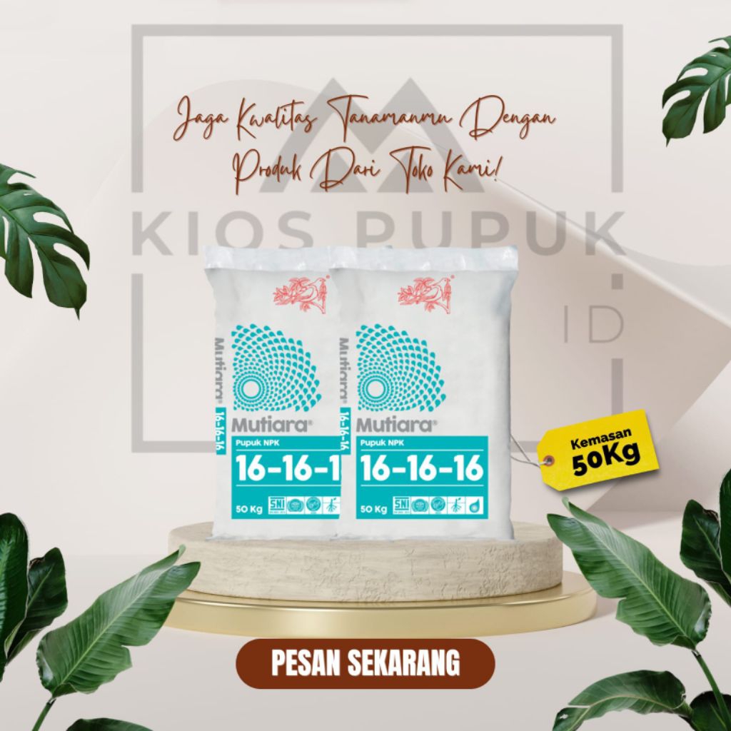 Pupuk Mutiara NPK 16-16-16 Repack 50Kg Original/Pupuk Kimia/Pupuk Tanaman/Pupuk Buah/Pupuk Sintetis.