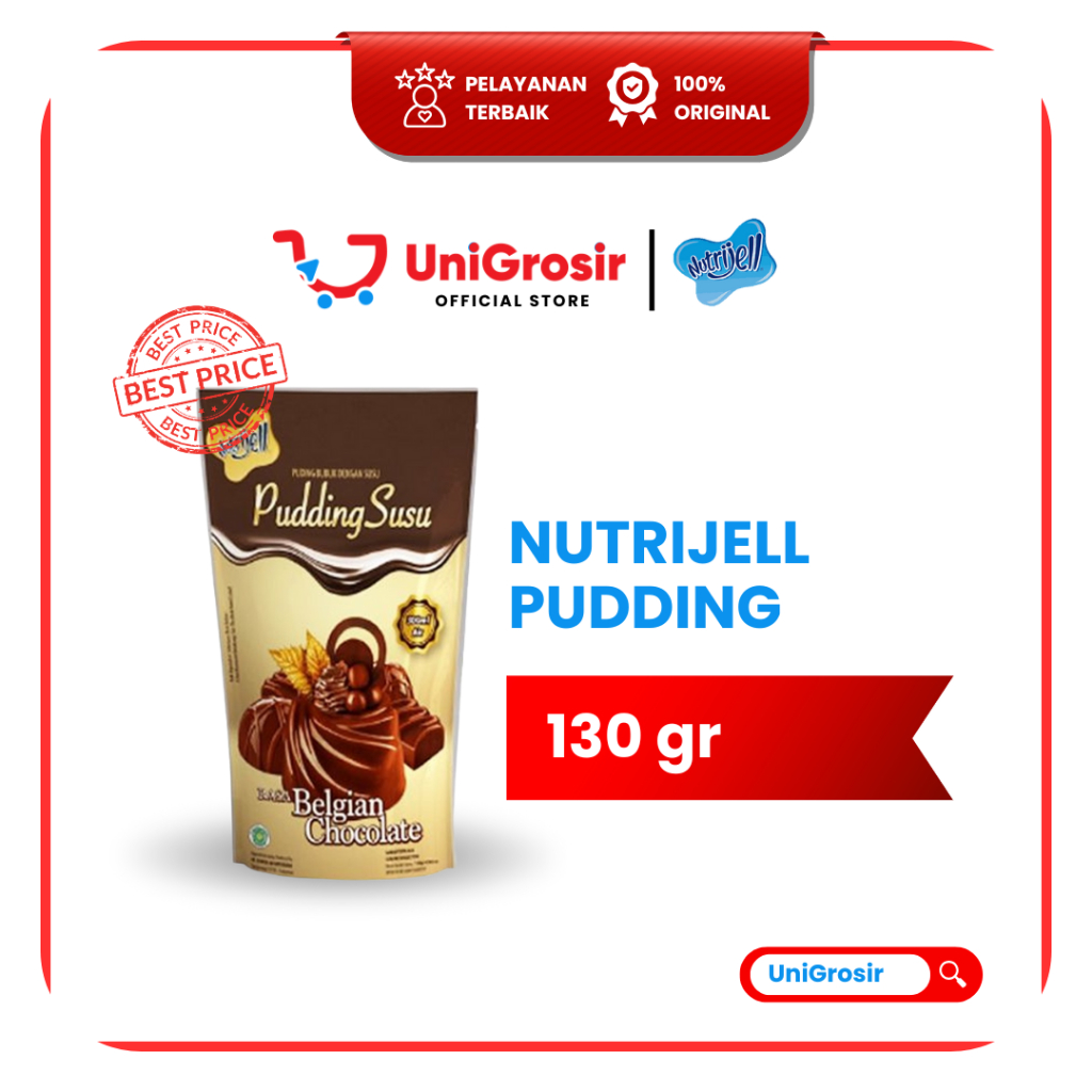[UniGrosir] NUTRIJELL PUDING SUSU PUDING BUBUK BELGIAN CHOCOLATE COKLAT ~130 gr