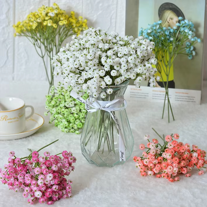 1 PC Bunga Baby's Breath Buatan Bunga Baby's Breath Buatan Massal untuk Vas Sentuhan Asli Gypsophila