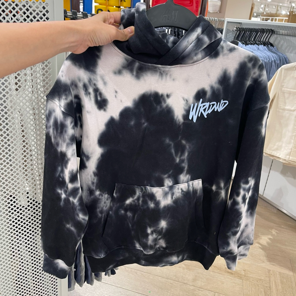 Hoodie H&M Kids TIE DYE black white