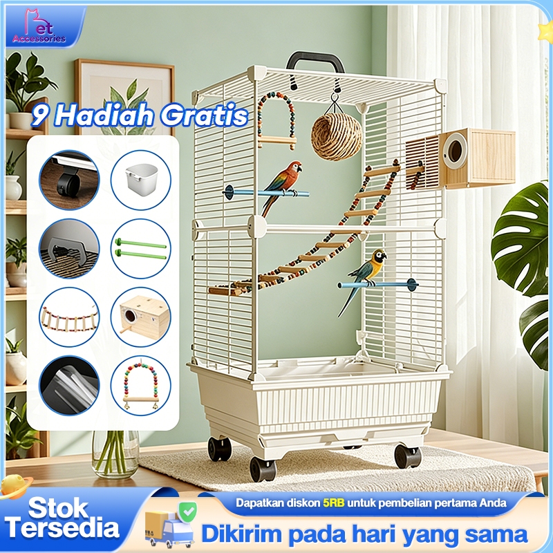Sangkar Burung Kecil Besi Hitam Tiang Ruji Kokoh Untuk Pleci, Prenjak, Burung Kecil Lainnya