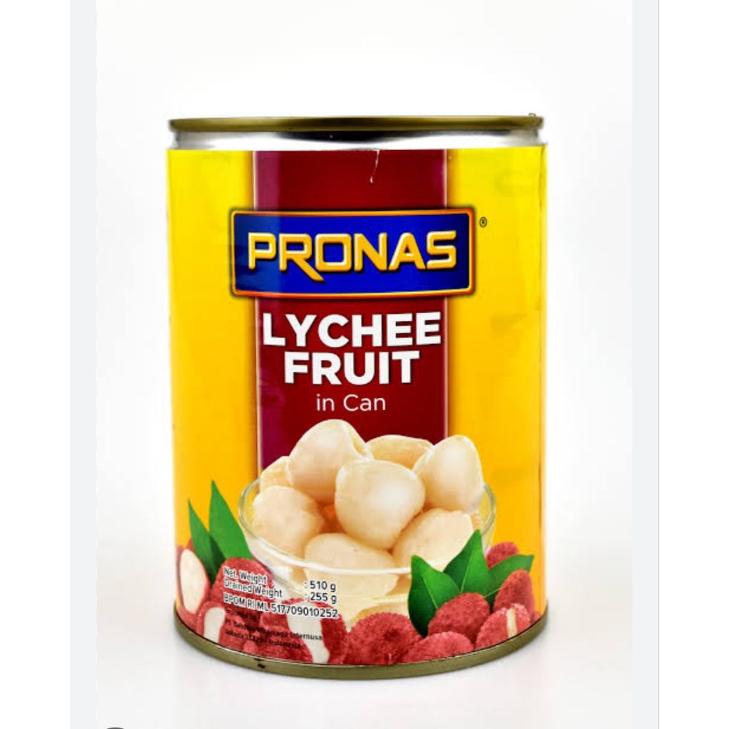 Pronas Lychee Fruit Lechye Leci buah Kaleng 510 gr