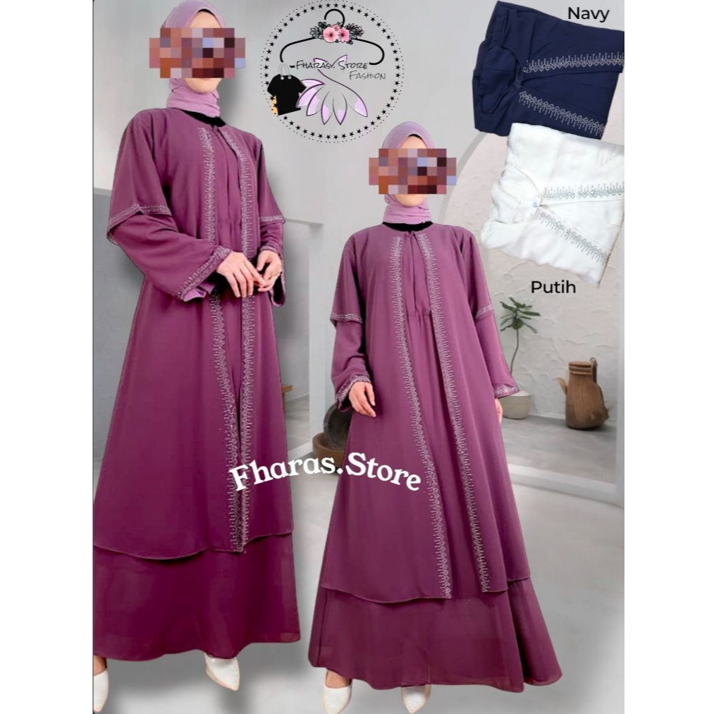 Dress Gamis Sarimbit Abaya Muslimah Ceruty BabyDoll Premium Dress Wanita COD Size M-XXXL