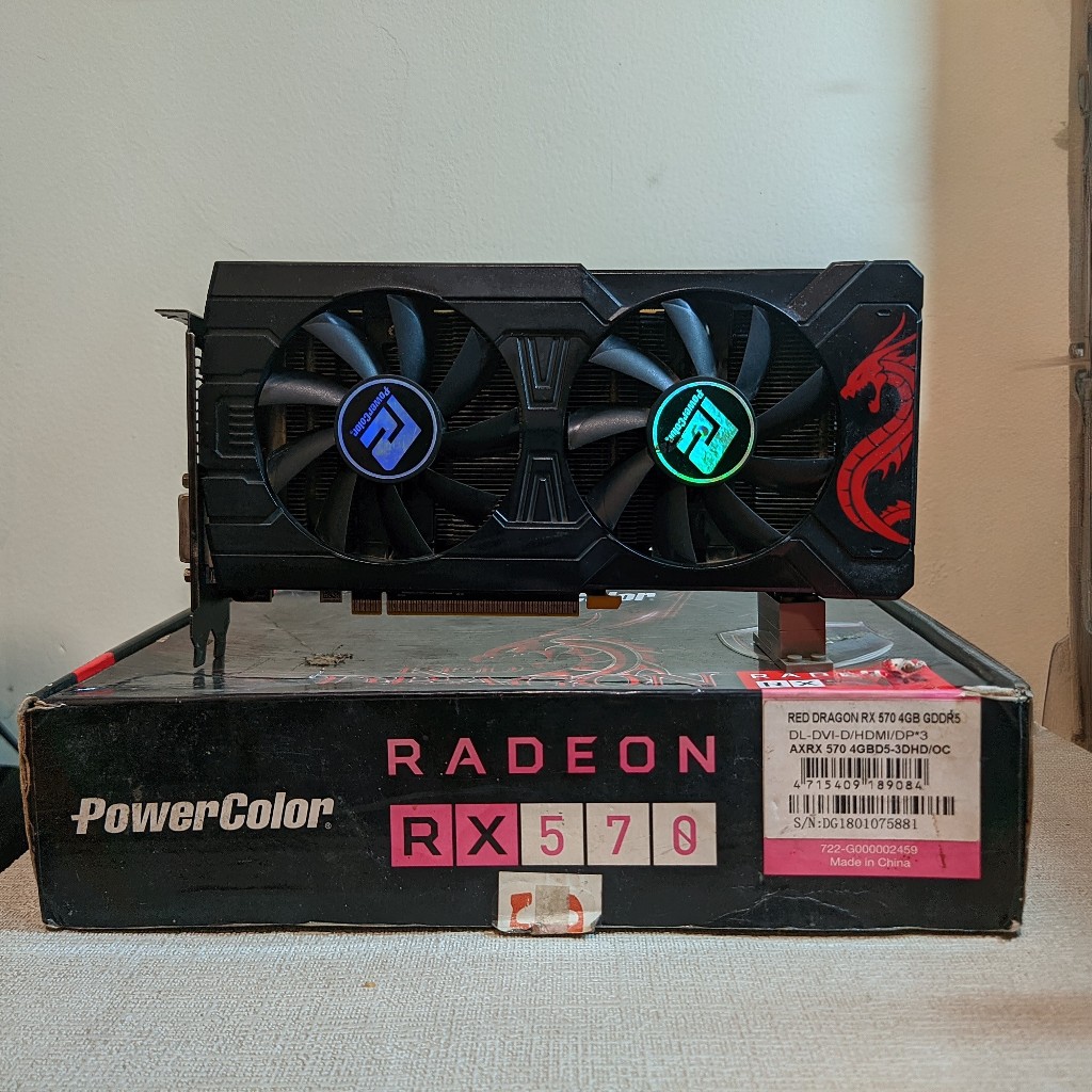 VGA AMD RX570 4GB GDDR5 Powercolor Red Dragon (Rusak)